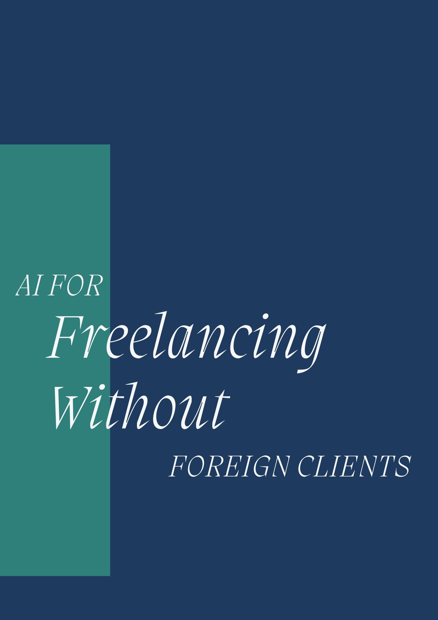 Book cover titled “AI for Freelancing Without Foreign Clients” on a blue background, focused on local freelancing using AI.