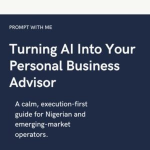 Cover of the book "Turning AI Into Your Personal Business Advisor: A calm, execution-first guide for Nigerian and emerging-market operators."